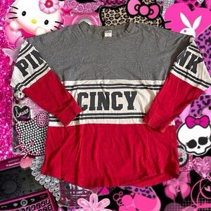 Victoria’s Secret Cincy Long Sleeve Shirt - Gray and Red